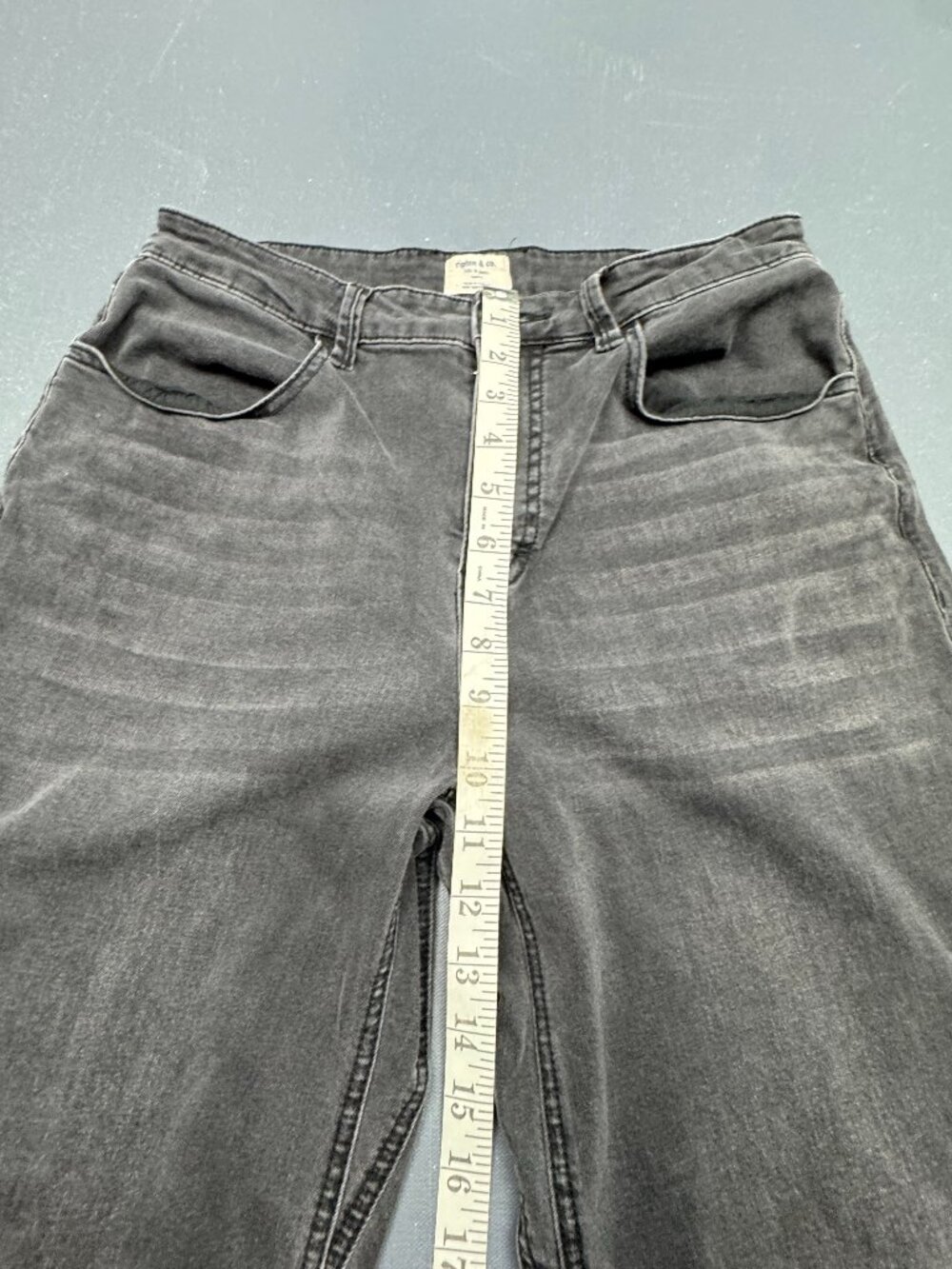 Ripton & Co Womens Size 29 Black Stretch Wide Leg Raw Hem Cargo Jeans High Rise - Picture 11 of 14